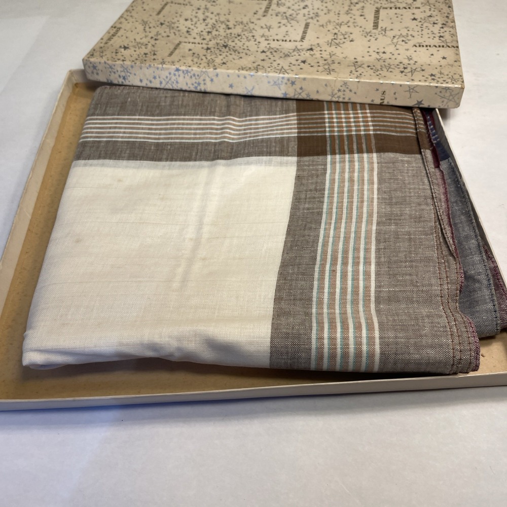 Vintage Men's Plaid Handkerchiefs Gift Set Unused Boxed Mid‑Century Set of 9